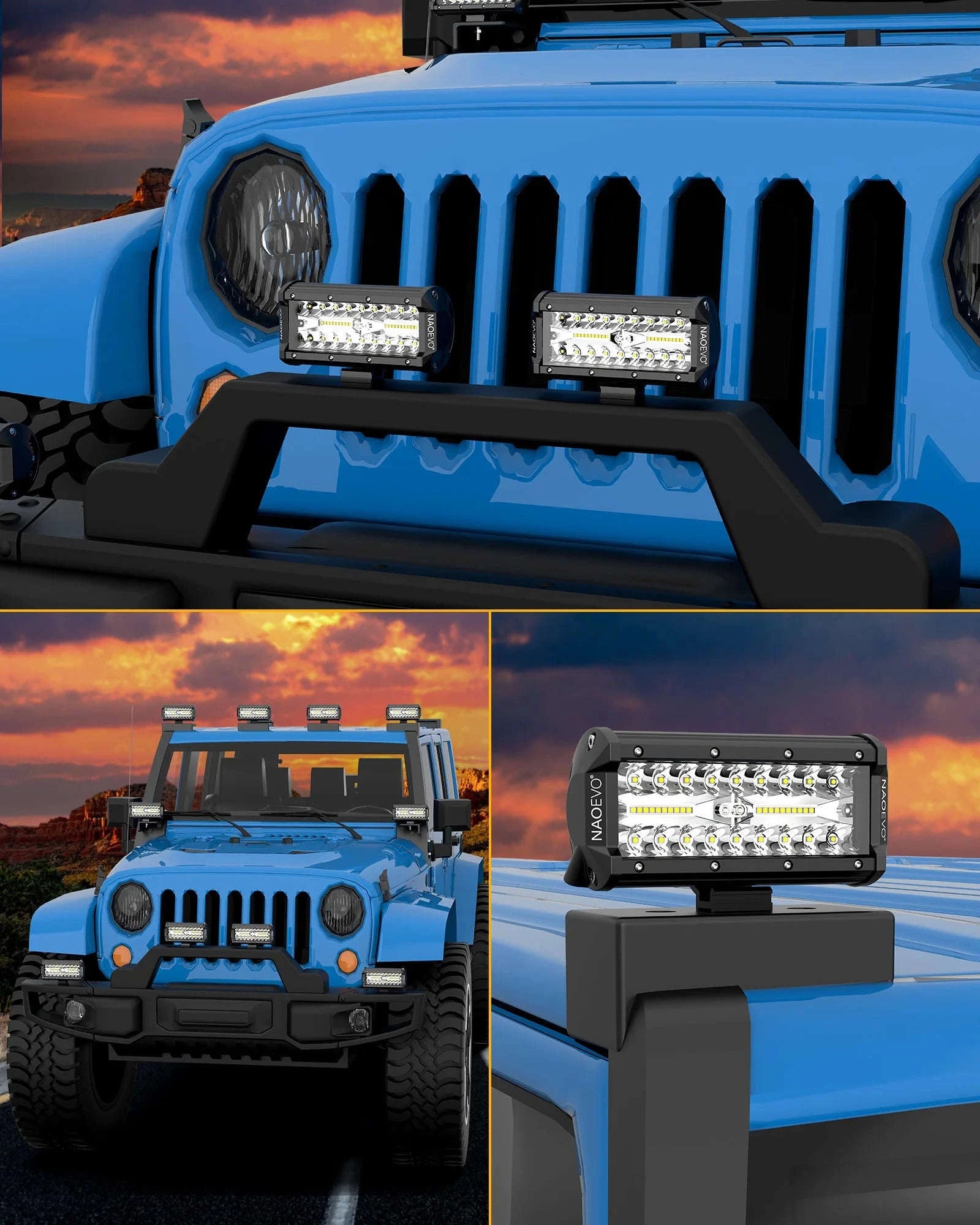7 Inch LED Light Bar 240W Waterproof Work Light-7inch Work Light