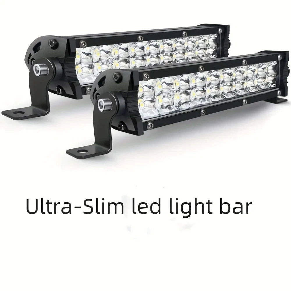 7 Inch Slim Dual Row LED Light Bar Work Light for 4x4 Truck ATV 12V-24V-2piece 7INCH 60W