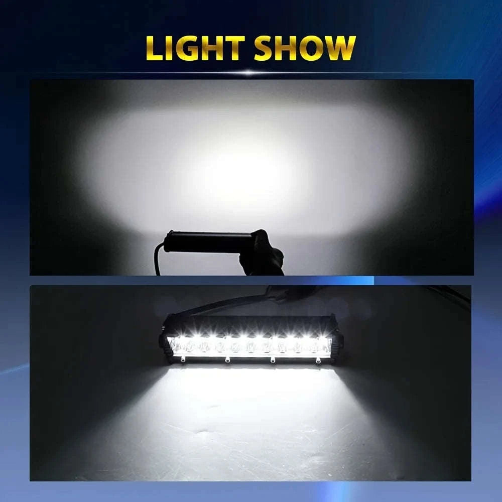 7 Inch Slim Dual Row LED Light Bar Work Light for 4x4 Truck ATV 12V-24V-2piece 7INCH 60W