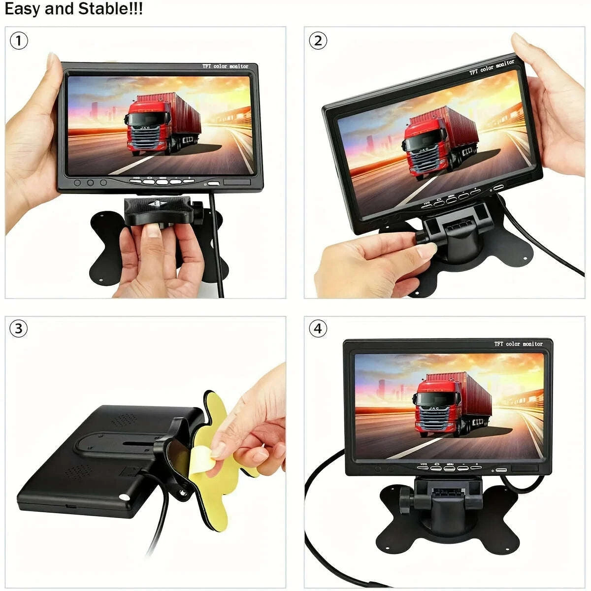 7 Inch TFT LCD Backup Parking Monitor with Night Vision Rear View Camera System-Default Title