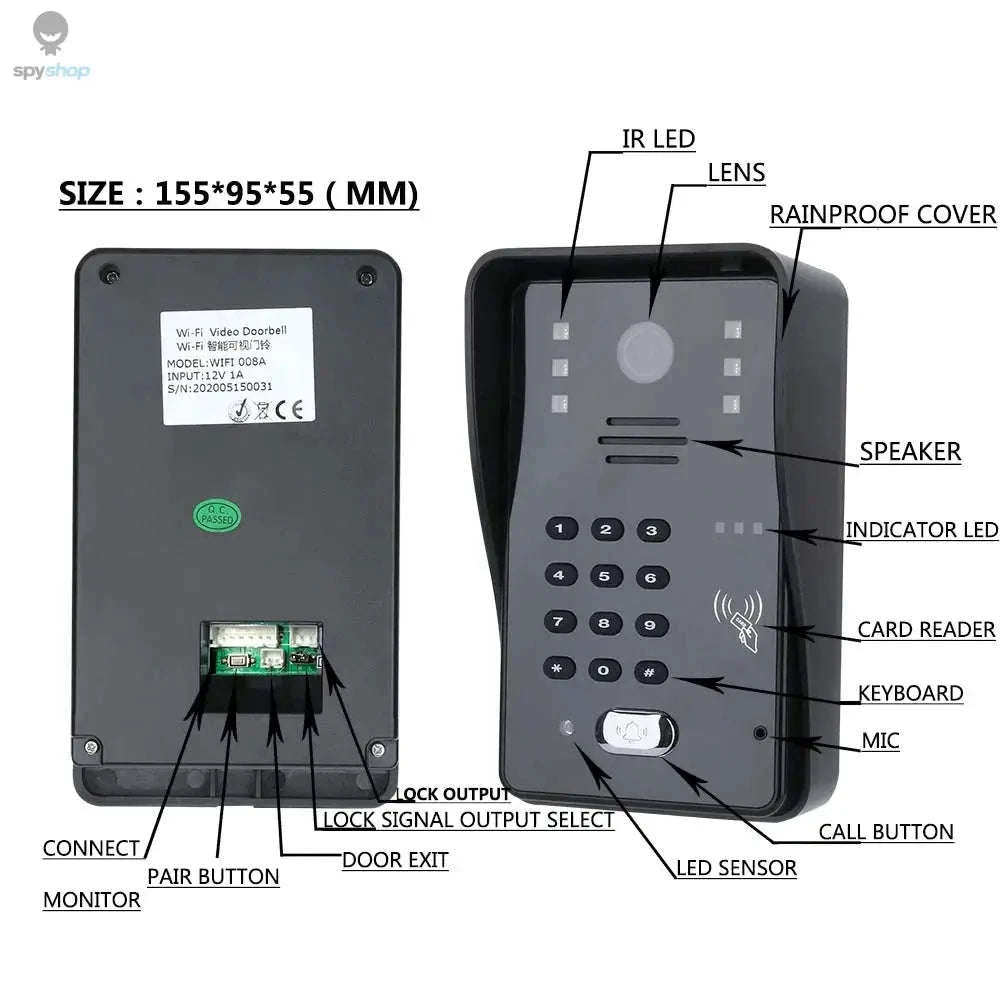 7-Inch Video Door Phone Intercom System – RFID Access, Night Vision, Wired Security-SY816MJK12 / Poland