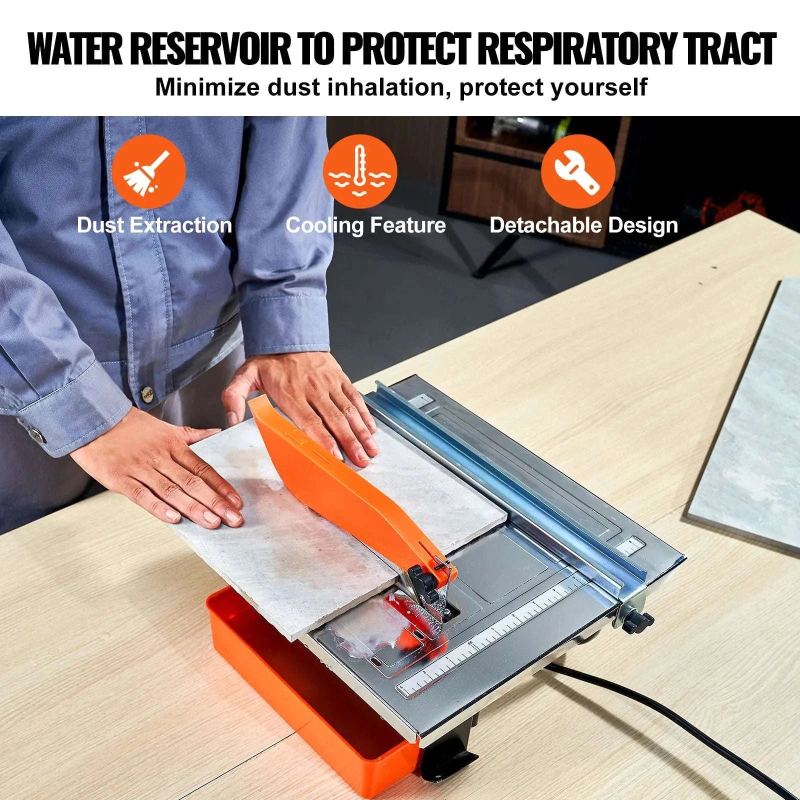 7-Inch Wet Tile Saw with 3500 RPM Motor and Adjustable Angle-12x12 / United States