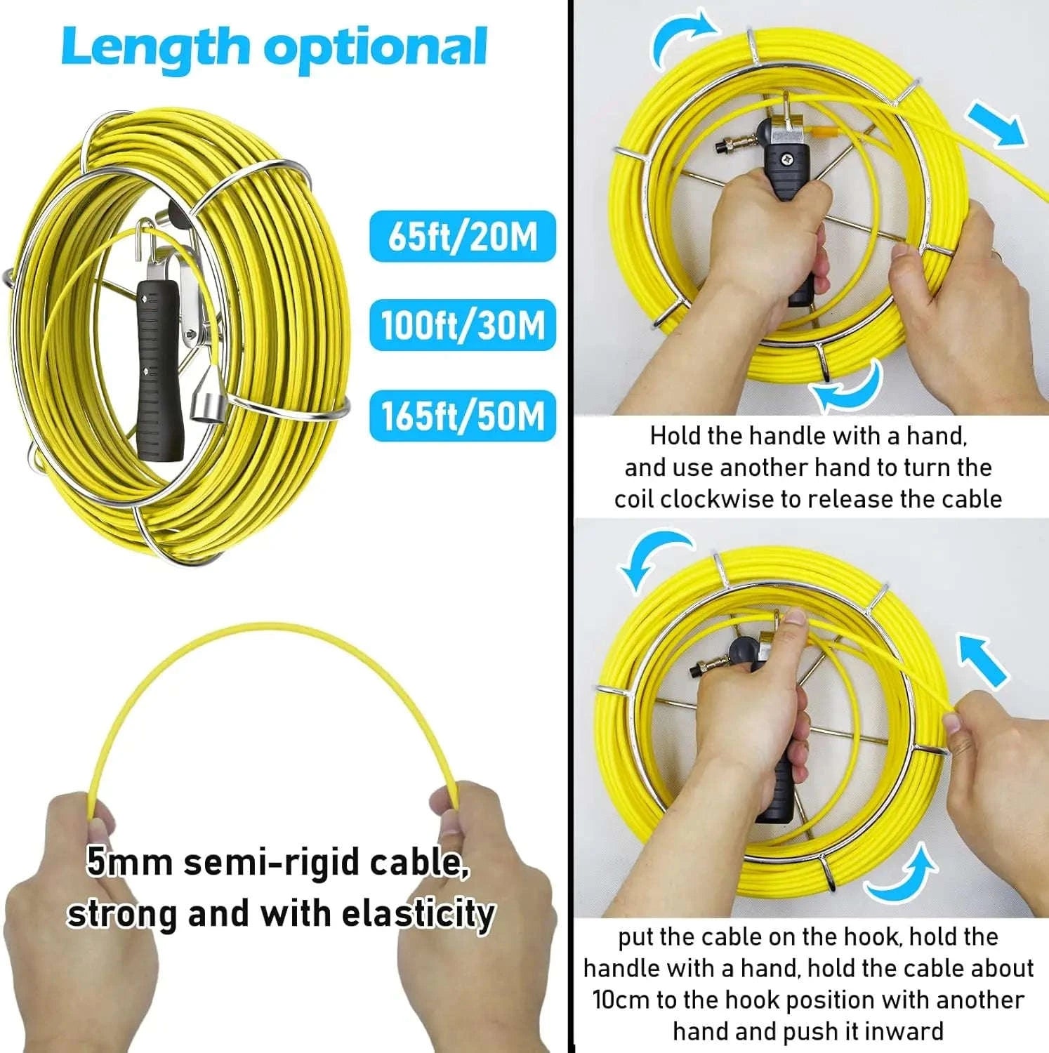 7" Sewer Camera with DVR, IP68 Waterproof Drain Inspection Camera-20M / 22mm / spain