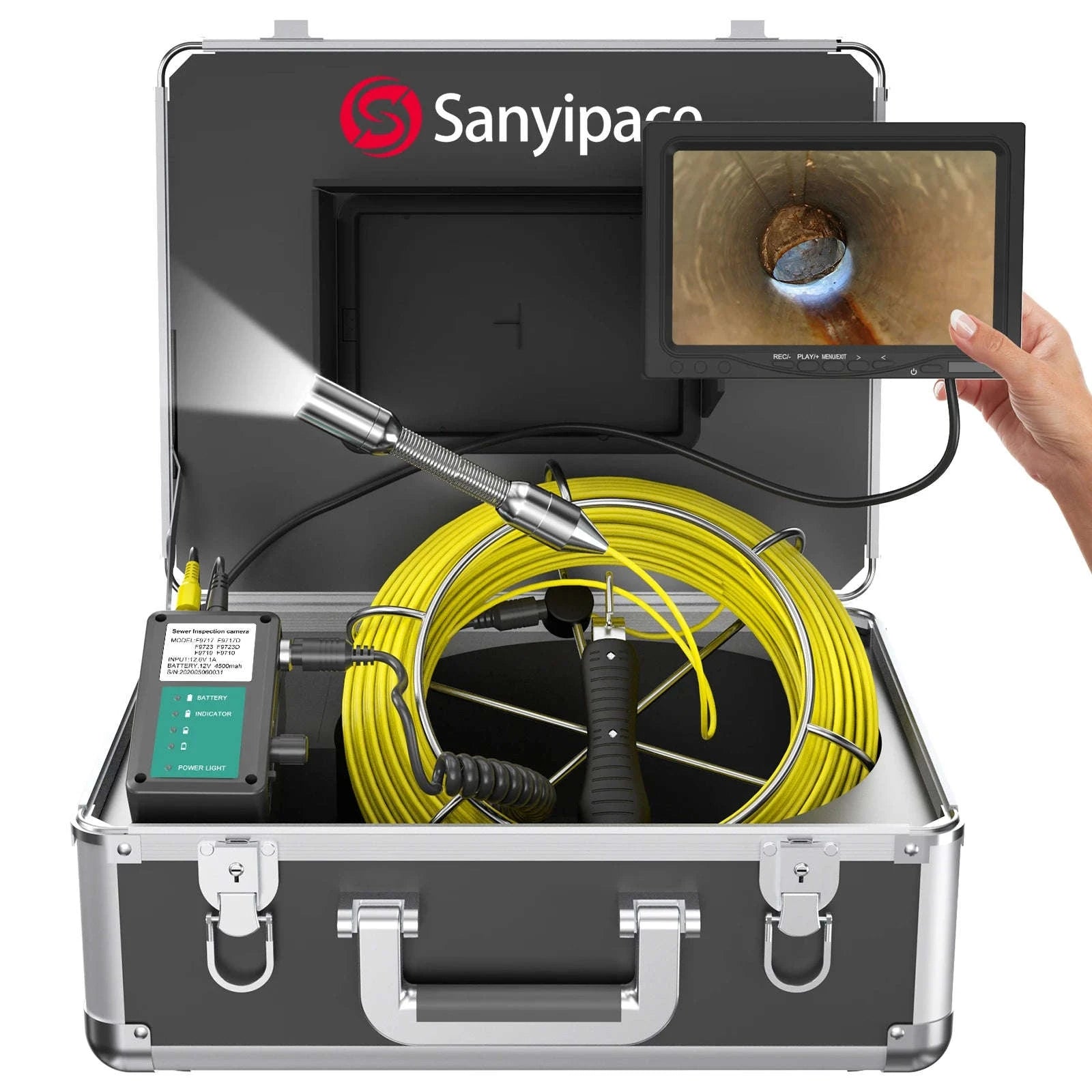 7" Sewer Camera with DVR, IP68 Waterproof Drain Inspection Camera-20M / 22mm / spain