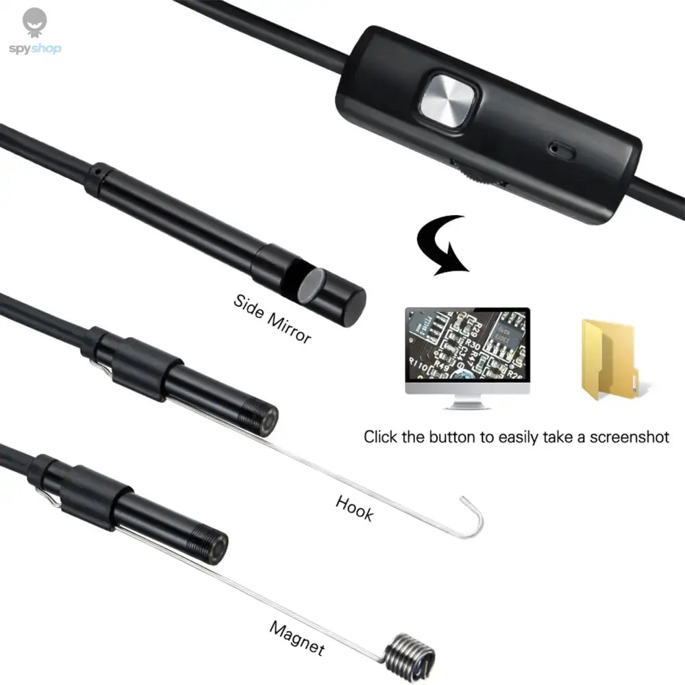 7.0MM TYPE-C Endoscope Camera IP67 Waterproof 6 LEDs Adjustable USB Android Flexible Inspection Borescope Cameras for Phone PC Spy-shop.com