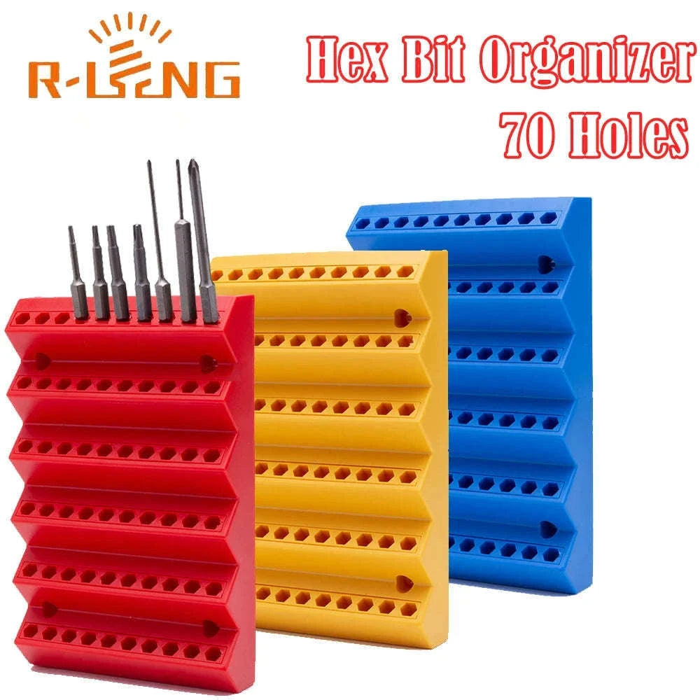 70-Slot Hex Bit Holder and Drill Bit Storage Organizer-Blue