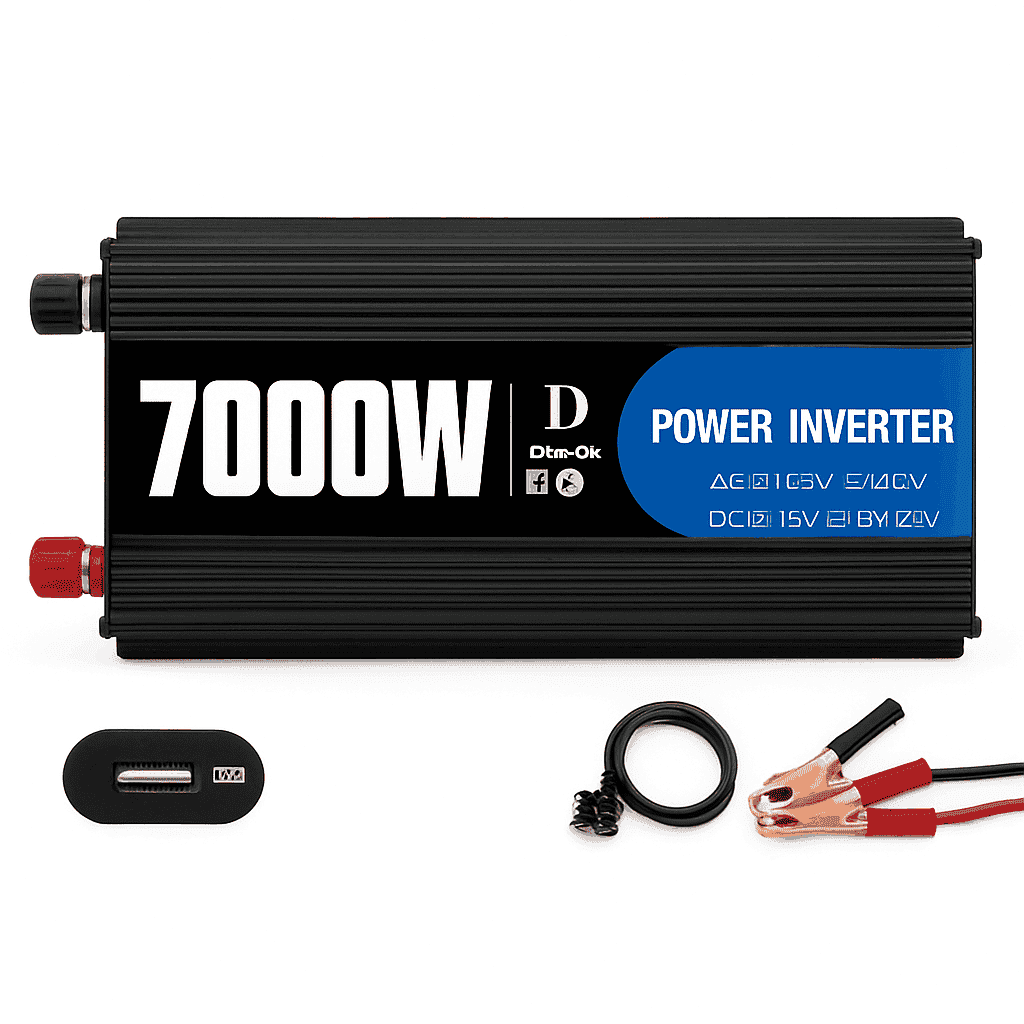 7000W Peak Power Inverter 12V/24V/48V DC to 110V/220V AC with USB-110V 60Hz / 48V