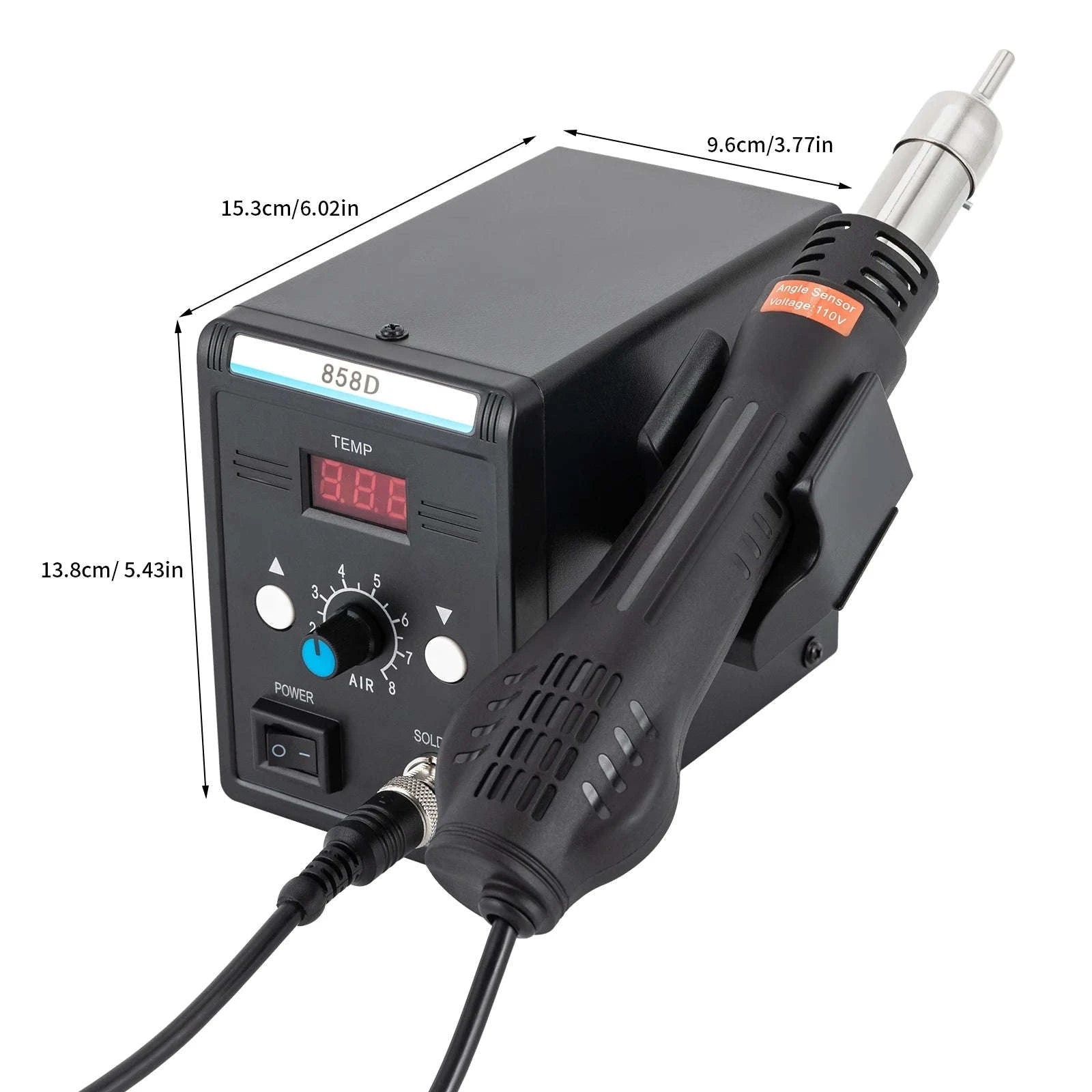 700W Hot Air Rework Station with LED Display-black / United States