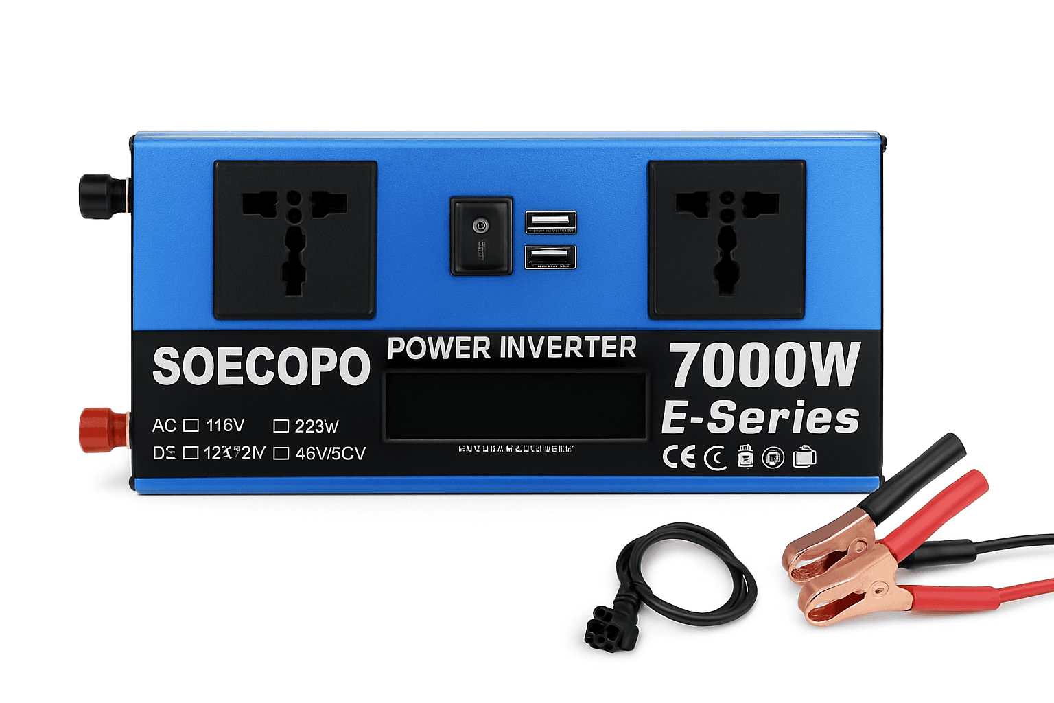 700W Power Inverter DC to AC 110V/220V with USB & LCD Display-110V 60Hz / 48V 60V Auto