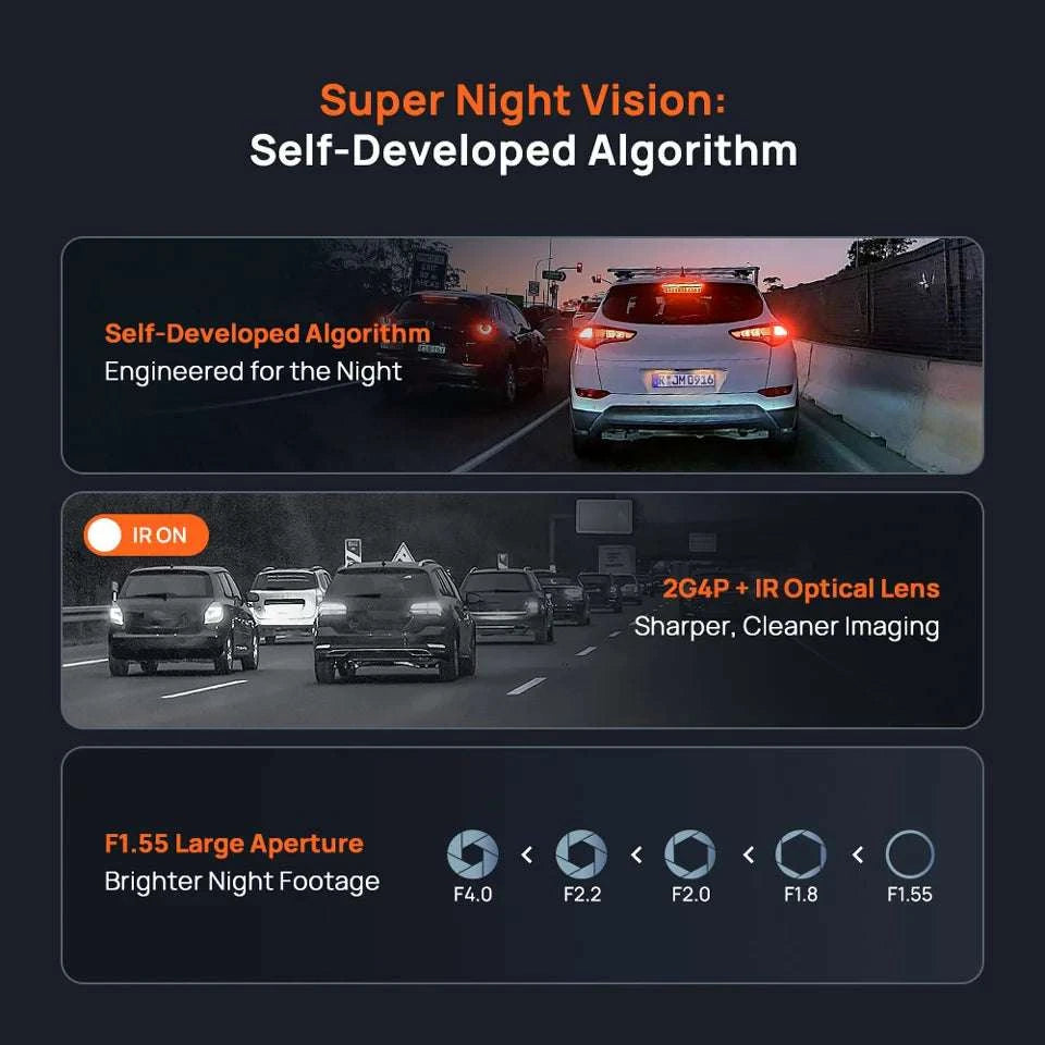 70mai A800SE 4K Dash Cam with GPS, ADAS & Voice Control-2-Channel n UP03 / Saudi Arabia / UHS-I U3 256GB