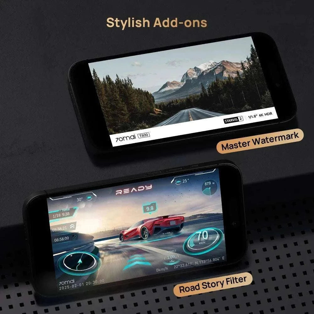 70mai T800 3-Channel 4K Dash Cam with HDR, GPS, 4G & WiFi 6-T800-41 n UP04 / Poland / UHS-I U3 512GB