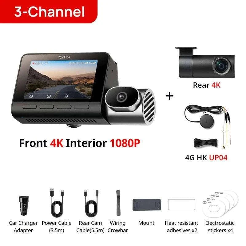 70mai T800 3-Channel 4K Dash Cam with HDR, GPS, 4G & WiFi 6-T800-41 n UP04 / Poland / UHS-I U3 512GB