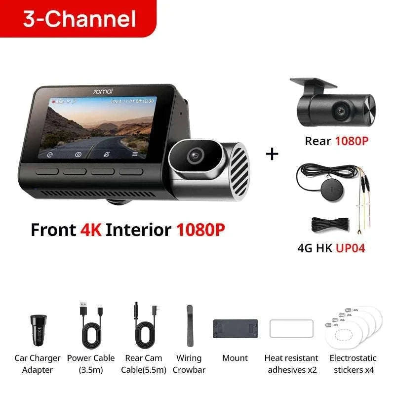 70mai T800 3-Channel 4K Dash Cam with HDR, GPS, 4G & WiFi 6-T800-41 n UP04 / Poland / UHS-I U3 512GB