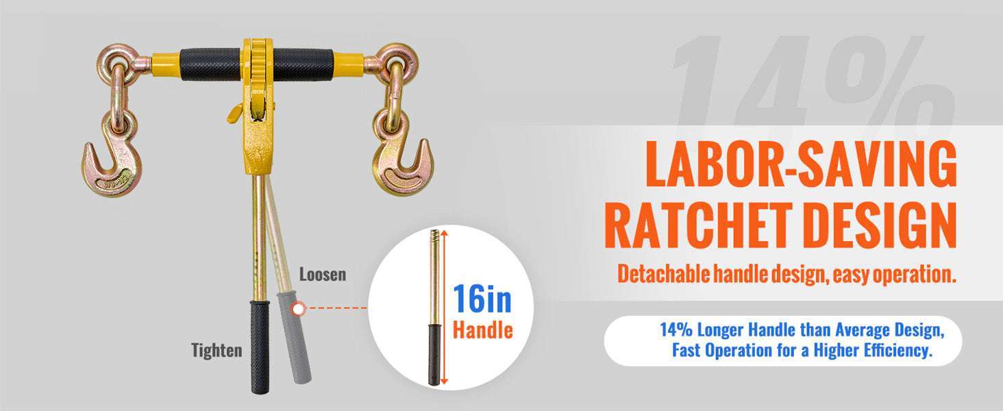 7100 lb Ratchet Chain Binder with Anti-Skid Handle for Secure Loads-4Pcs / CZECH REPUBLIC