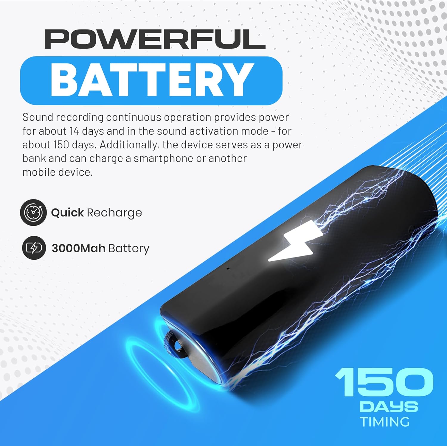 Ultimate Portable Companion: USB Power Bank Audio Recorder with 150-Day Standby - Spy-shop.com