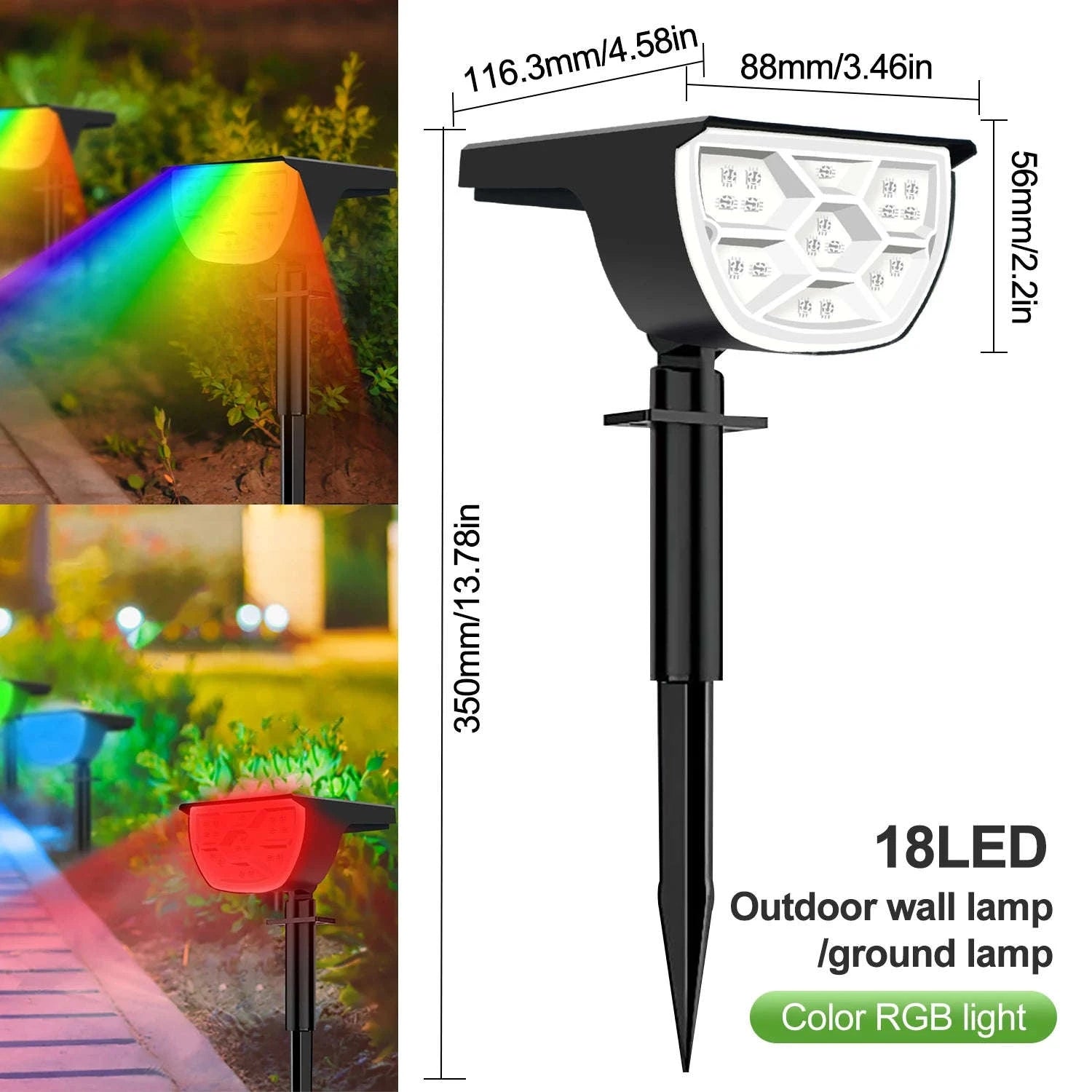72/68 LED Solar Landscape Lights Outdoor Waterproof Spotlights-56LED Warm White / 1PC