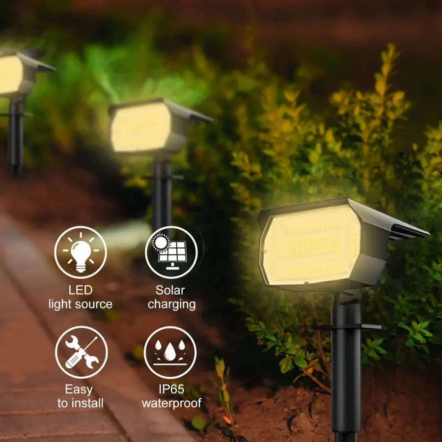 72/68 LED Solar Landscape Lights Outdoor Waterproof Spotlights-56LED Warm White / 1PC