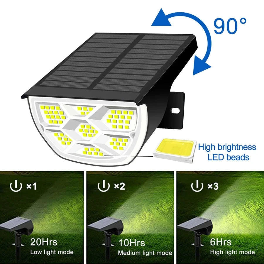 72/68 LED Solar Landscape Lights Outdoor Waterproof Spotlights-56LED Warm White / 1PC
