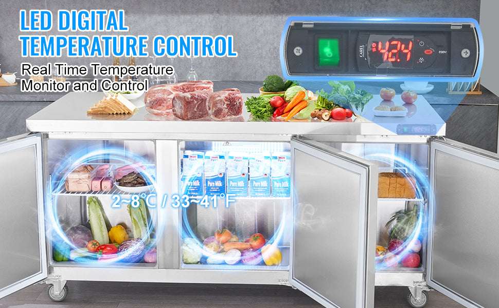 72" Commercial Sandwich Prep Table Fridge 20 Cu.Ft Stainless Steel-20cu.ft 72 inch / United States