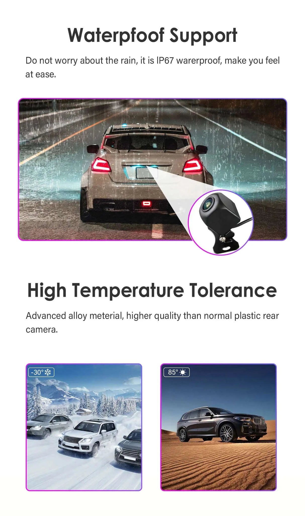 720P/1080P AHD Rear View Camera Wide Angle Waterproof Night Vision-AHDC6 (720P) / spain