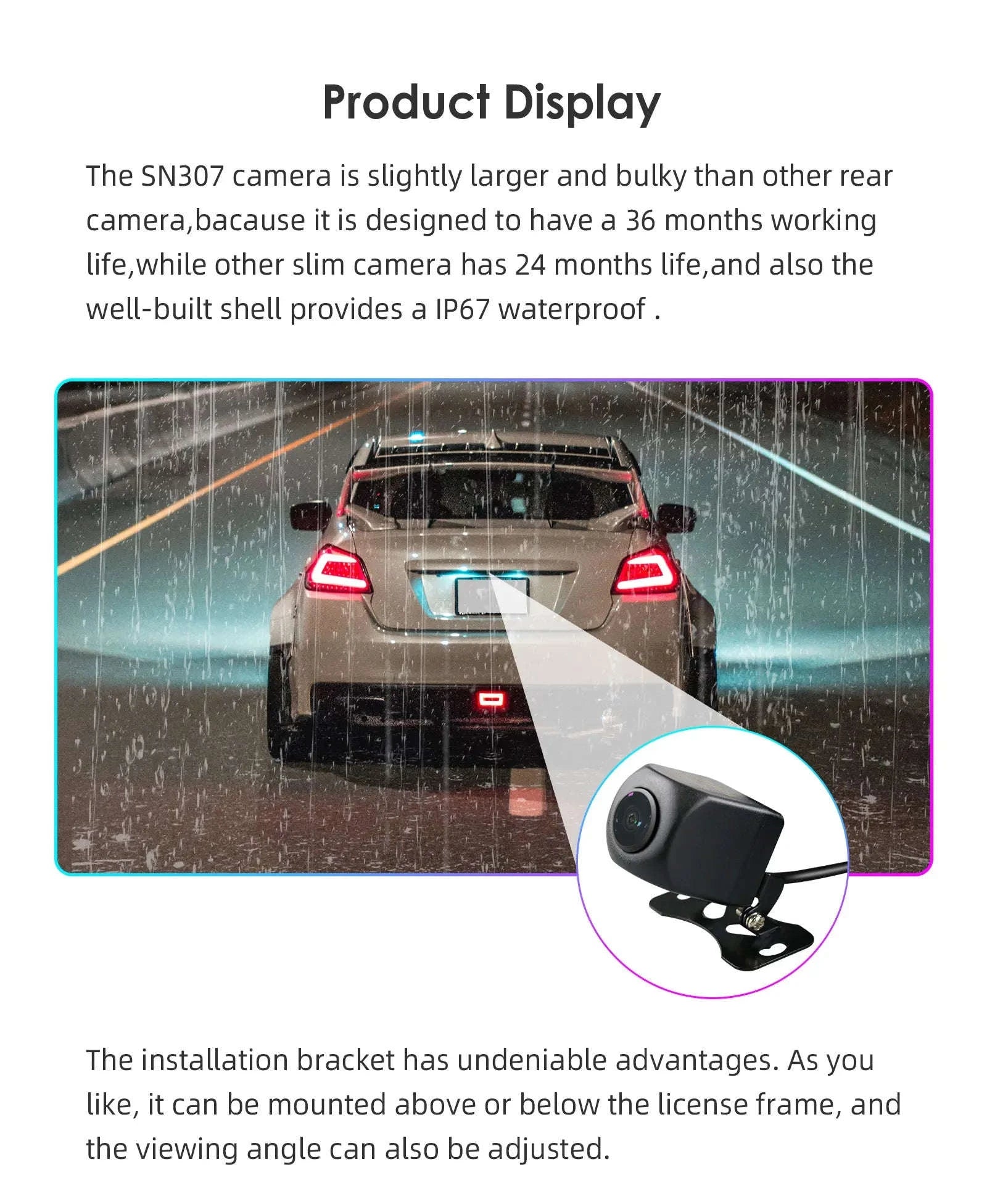 720P/1080P AHD Rear View Camera Wide Angle Waterproof Night Vision-AHDC6 (720P) / spain