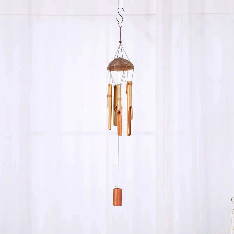 72cm Bamboo Wind Chime with Coconut Shell Design-A