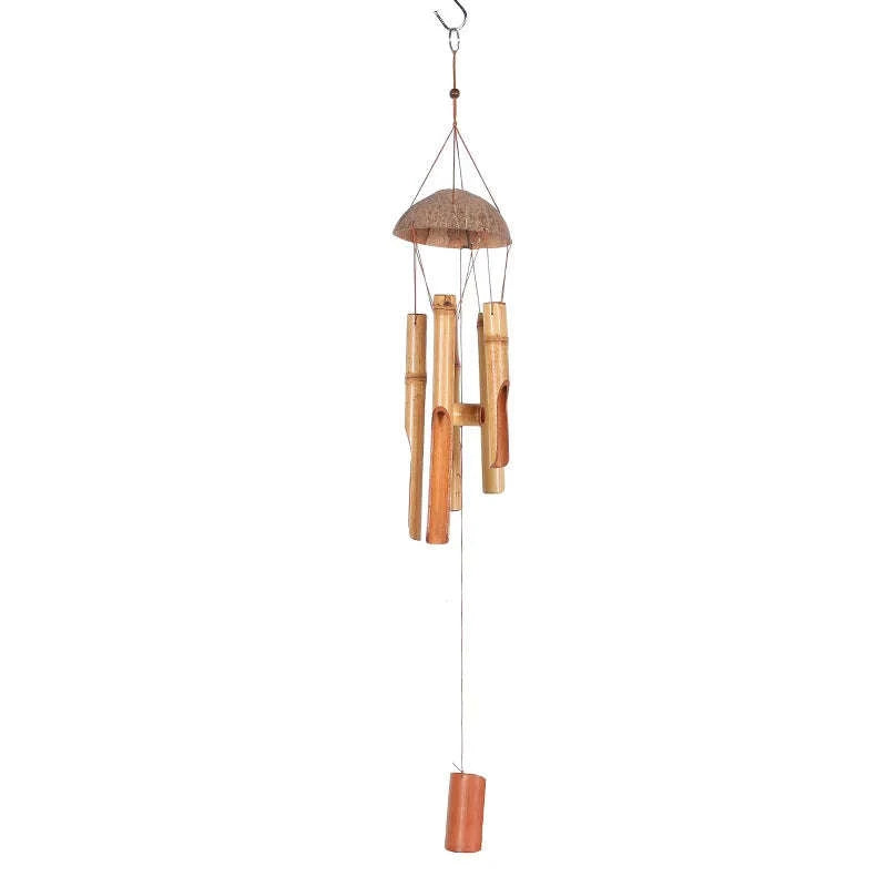 72cm Bamboo Wind Chime with Coconut Shell Design-A