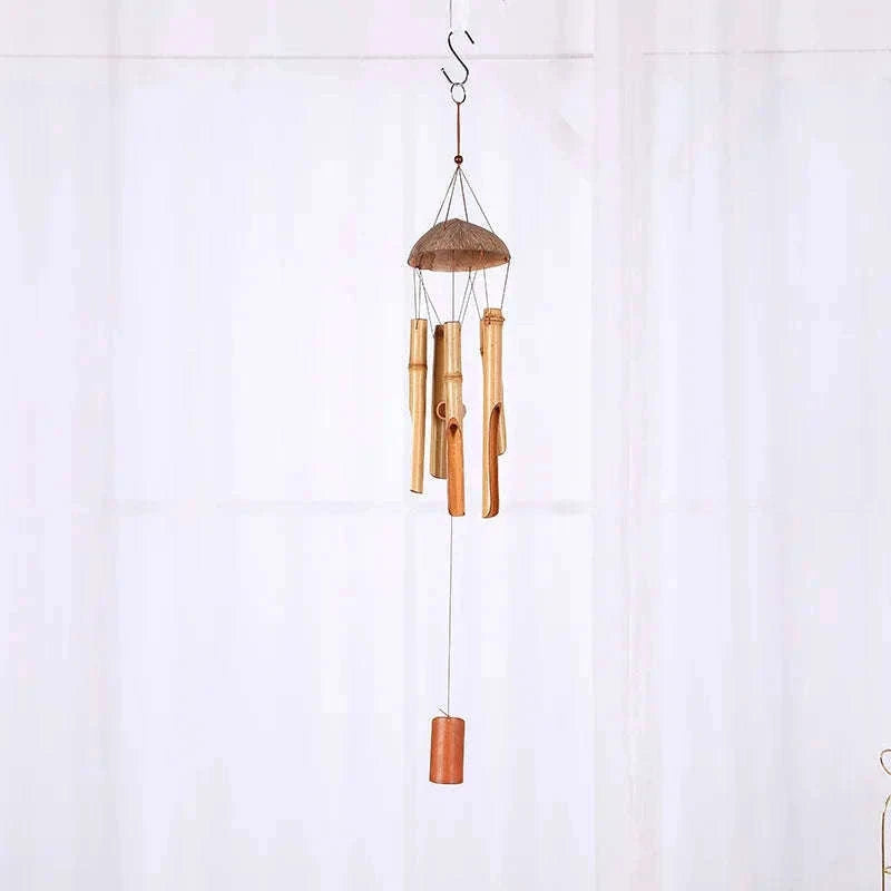 72cm Bamboo Wind Chime with Coconut Shell Design-A