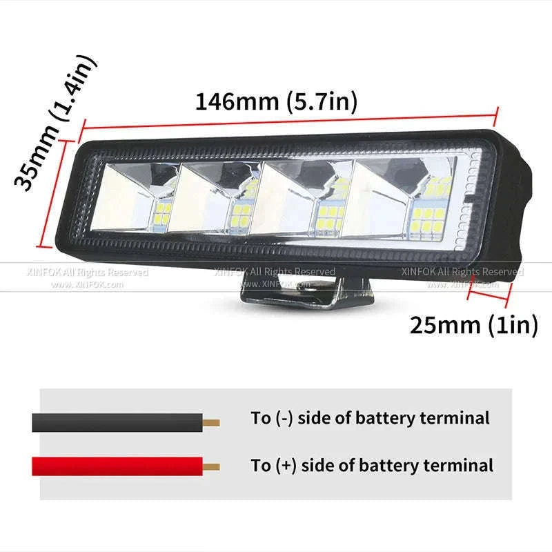 72W LED Work Light Bar 4x4 Combo Beam 12V 24V-72w 1pcs