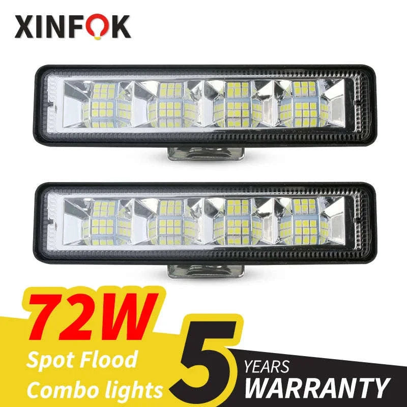 72W LED Work Light Bar 4x4 Combo Beam 12V 24V-72w 1pcs