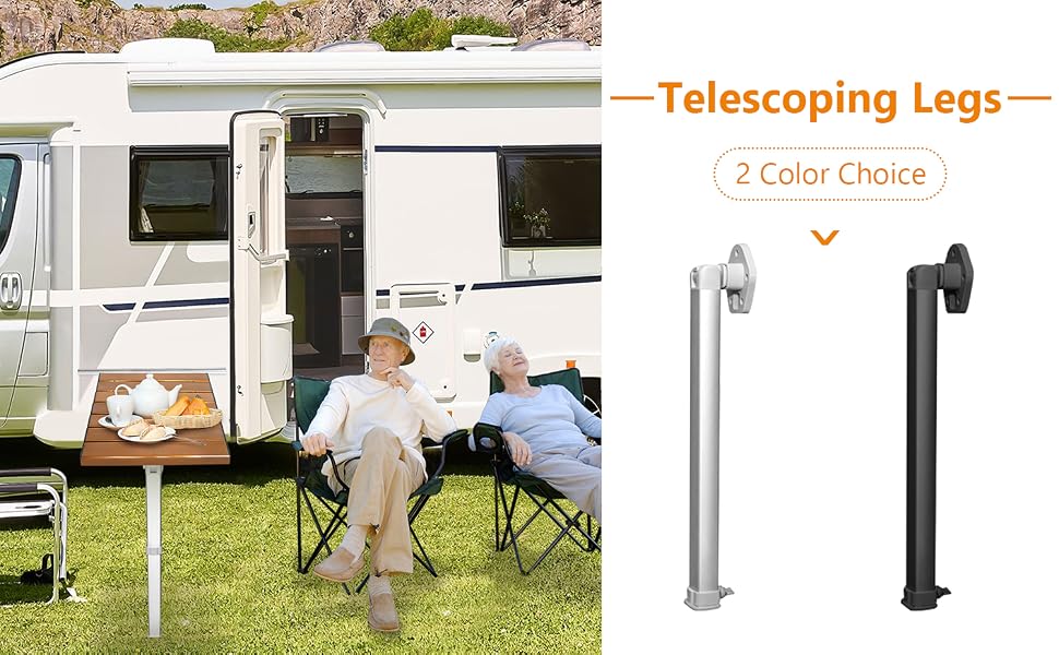 Folding Telescoping Legs 21-36inch Height Adjustable Rv Table Leg, Aluminum Alloy Rv Table Support for Rv Pontoon Truck Camper
