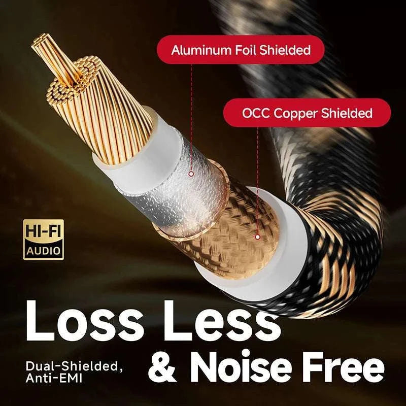 75 Ohm Digital Coaxial RCA Audio Cable for HiFi & Subwoofer Systems-1.5m