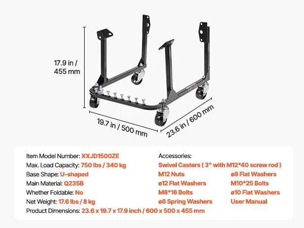 750 lbs Engine Stand with Swivel Casters for Stable Repair Work-Adjustable / spain