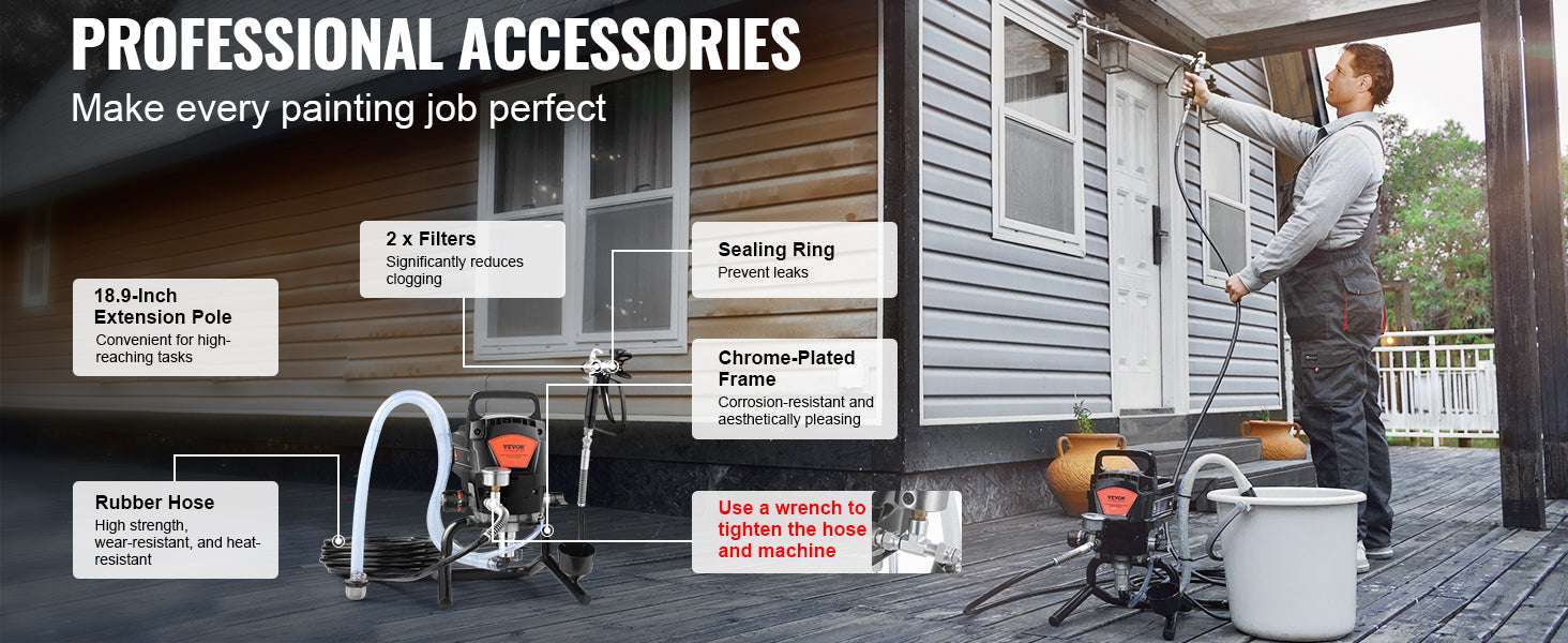 750W/950W Airless Paint Sprayer 3000 PSI High Pressure System-750W / United States