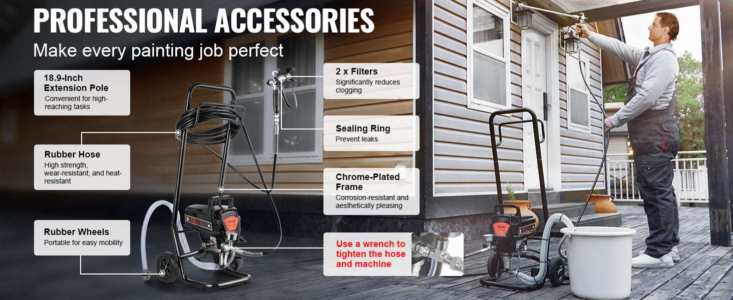 750W/950W Airless Paint Sprayer 3000 PSI High Pressure System-750W / United States