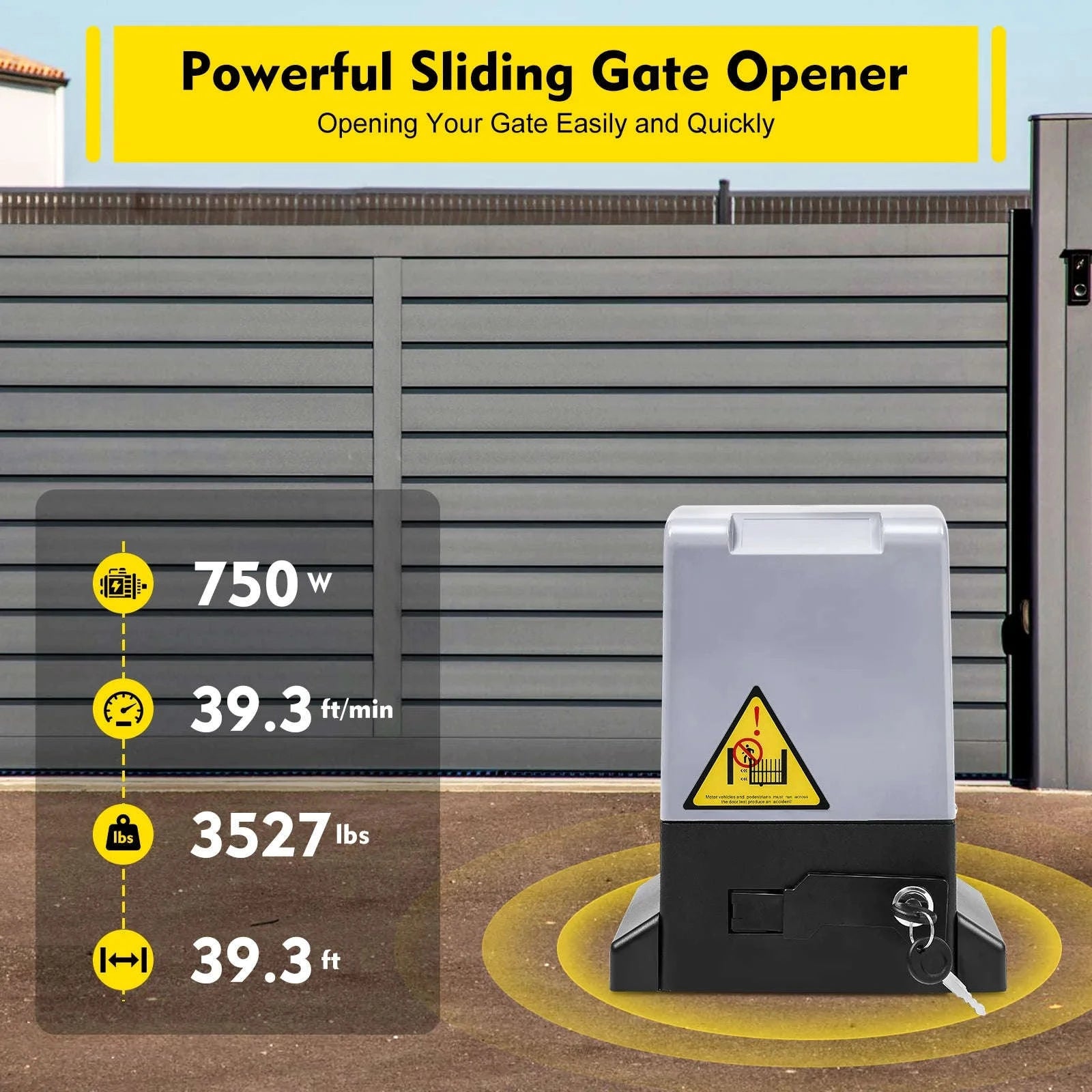 750W Sliding Electric Gate Opener with Remote Control-GERMANY