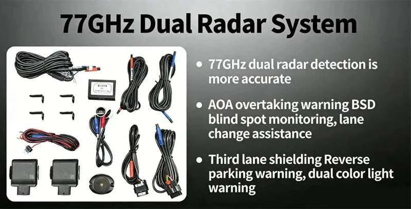 77GHz Radar Blind Spot Detection System for Safer Lane Changes-24G monochrome D4