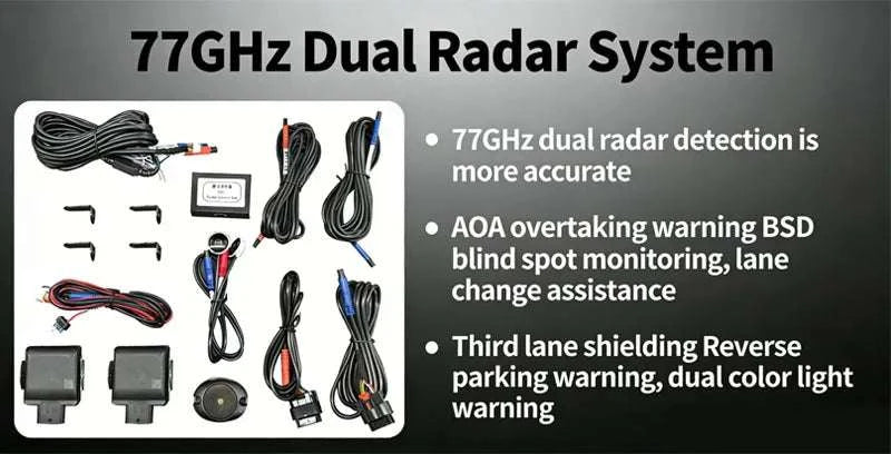 77GHz Radar Blind Spot Detection System for Safer Lane Changes-24G monochrome D4