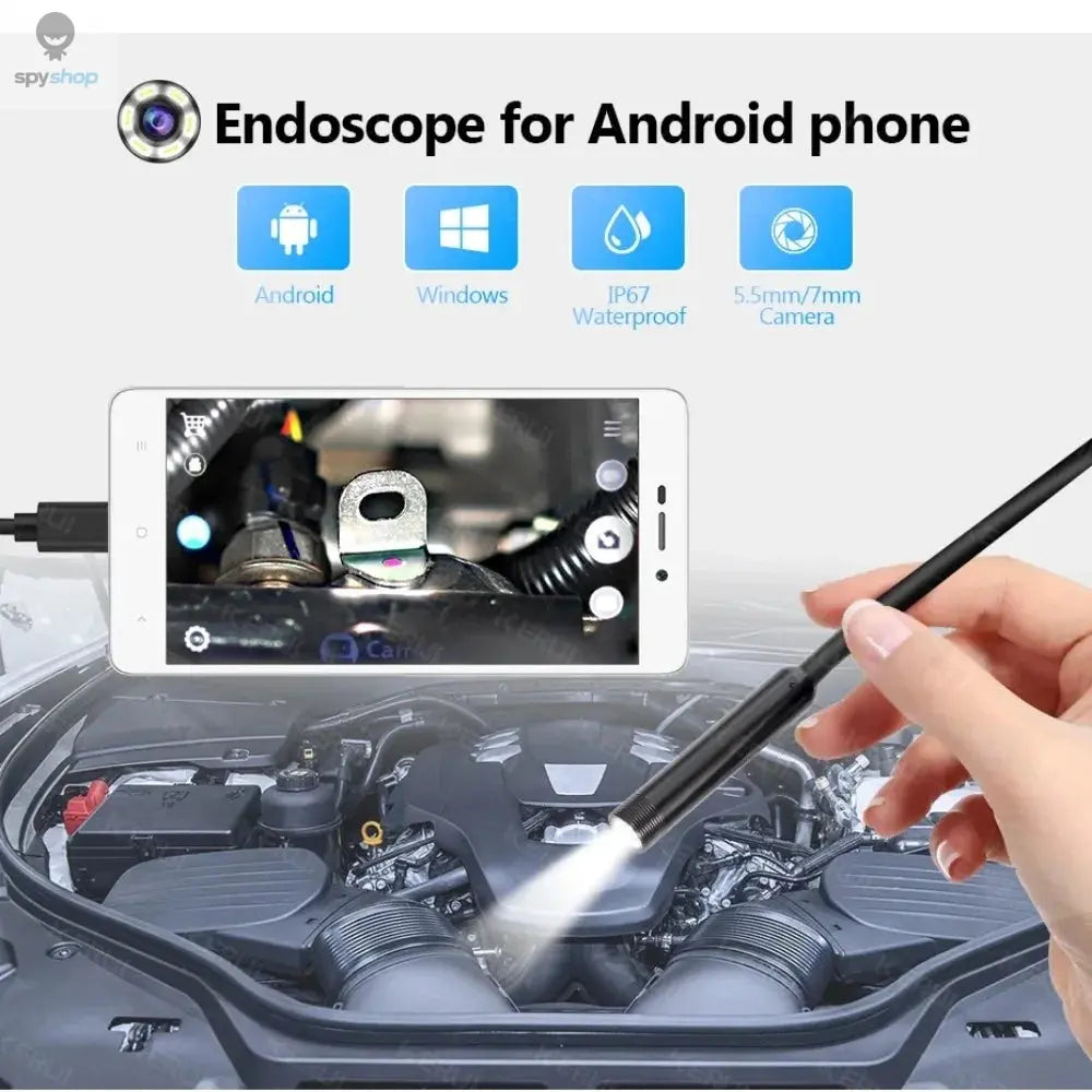 7MM Android Endoscope Camera 3 IN1 Micro USB Type C Borescope Mini Camera Waterproof LED Car Inspection For HUAWEI XIAOMI PC Spy-shop.com