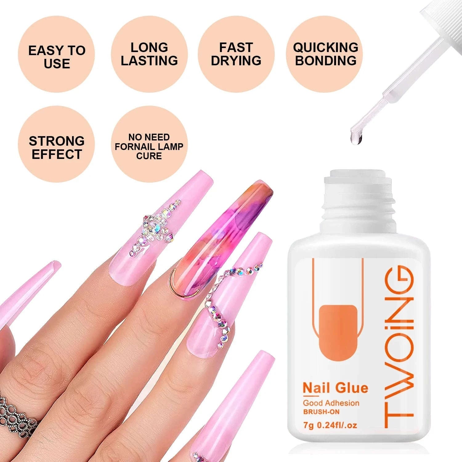 7g Super Strong Nail Glue – False Nail Adhesive-Nail Glue Set / CHINA