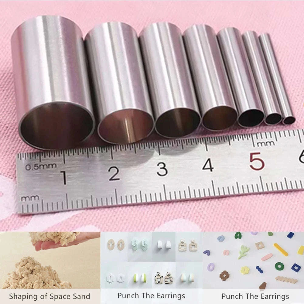 7pcs Stainless Steel Round Hole Cutter Set for Clay & Pottery-United States / 7pcs