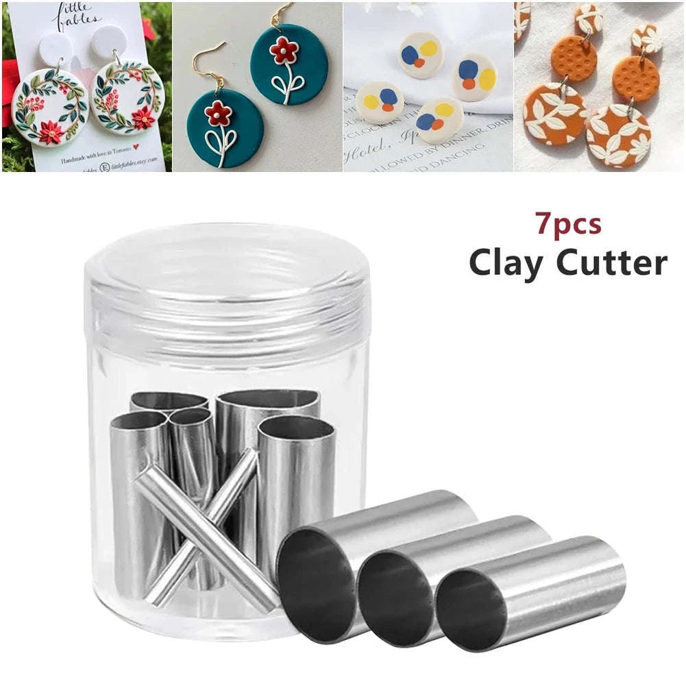 7pcs Stainless Steel Round Hole Cutter Set for Clay & Pottery-United States / 7pcs