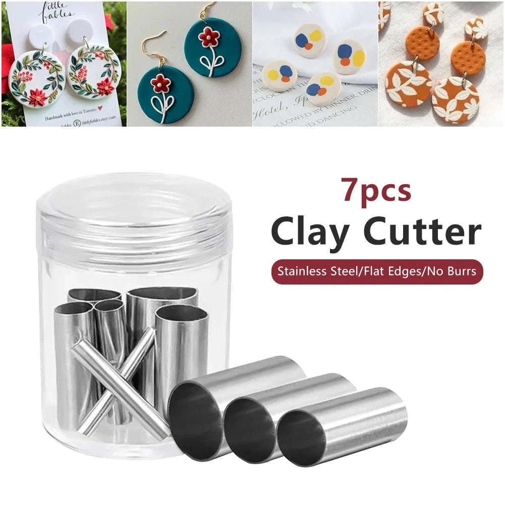 7pcs Stainless Steel Round Hole Cutter Set for Clay & Pottery-United States / 7pcs