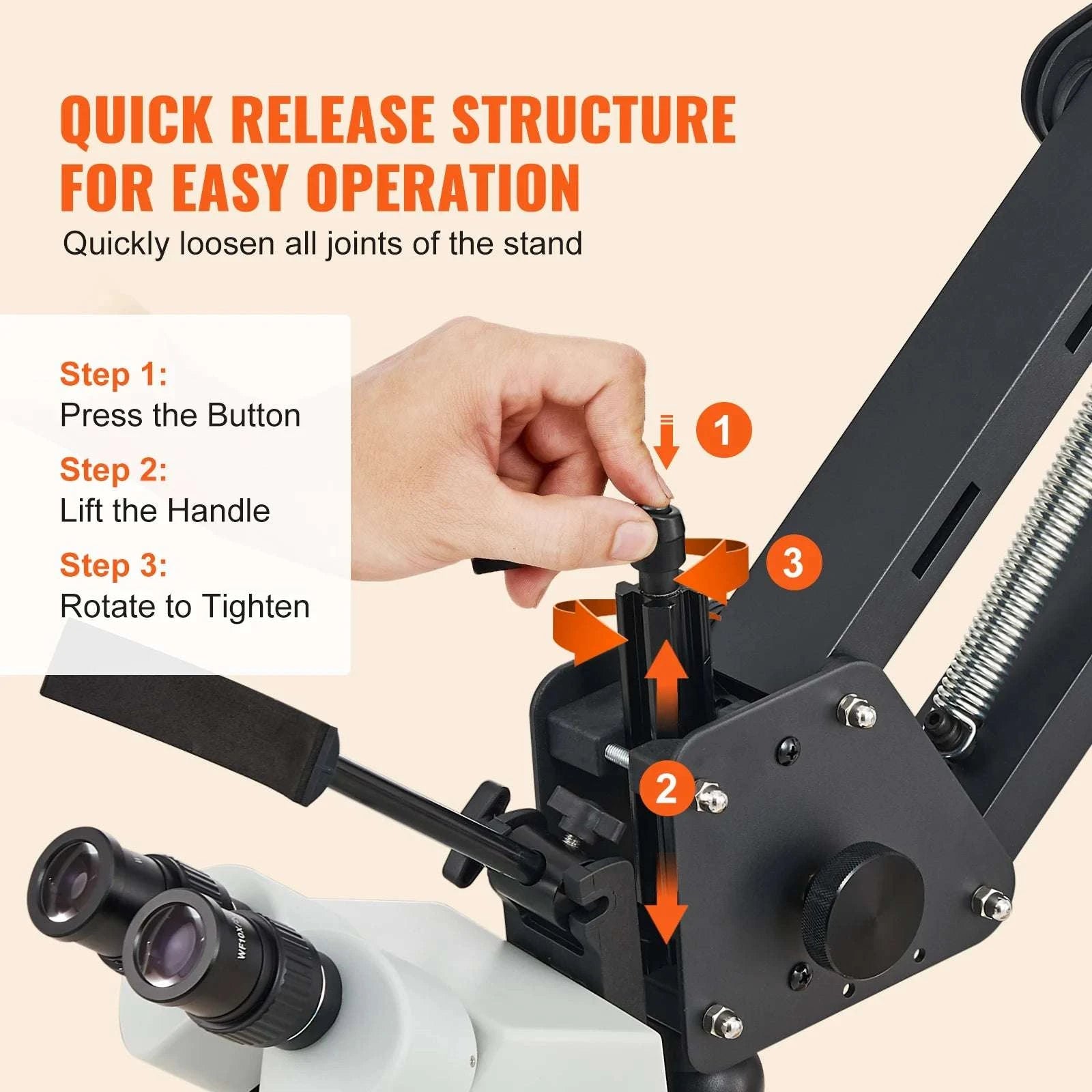 7X–45X Multi-Directional Jewelry Microscope with LED Ring Light-with Ball Vise / france