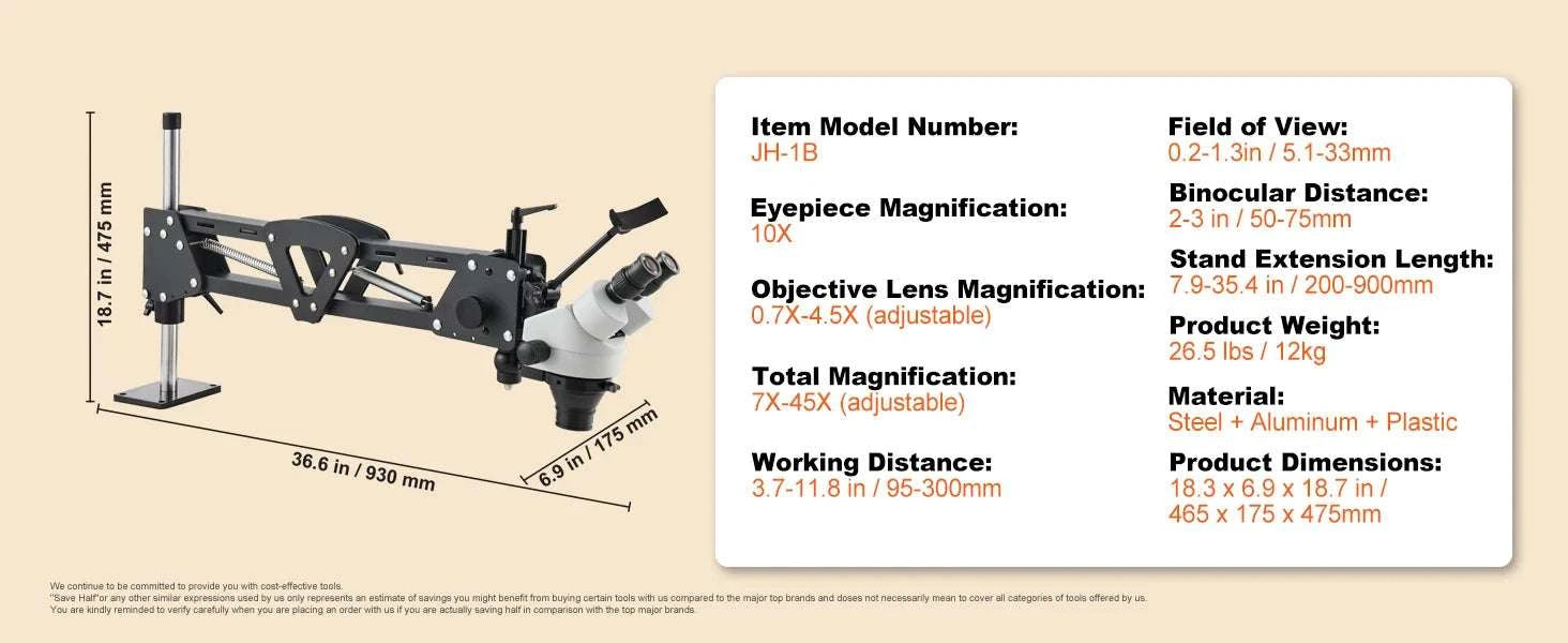7X–45X Multi-Directional Jewelry Microscope with LED Ring Light-with Ball Vise / france