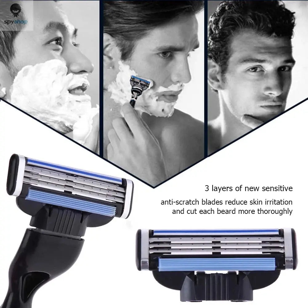 8/12Pcs Shaver Cutting Head for MACH 3 for Men Stainless Steel Blade Sharp Changeable Shaver Head Accessories Gifts Spy-shop.com