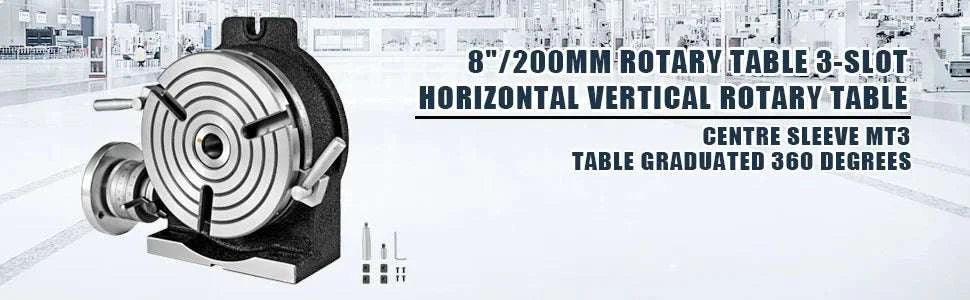 8" / 200mm Rotary Table HV8 Horizontal Vertical Milling Table MT3-