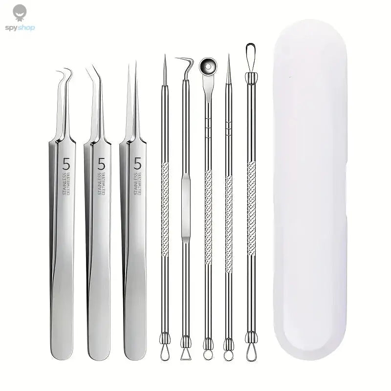 8-Piece Blackhead Remover Kit – Stainless Steel Blemish & Acne Extraction Tools – Professional Pimple Popper Set for All Skin Spy-shop.com