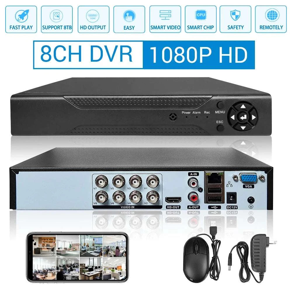 8 Channel H.265 DVR Recorder for CCTV System with Motion Detection-United States / 8CH / US Plug