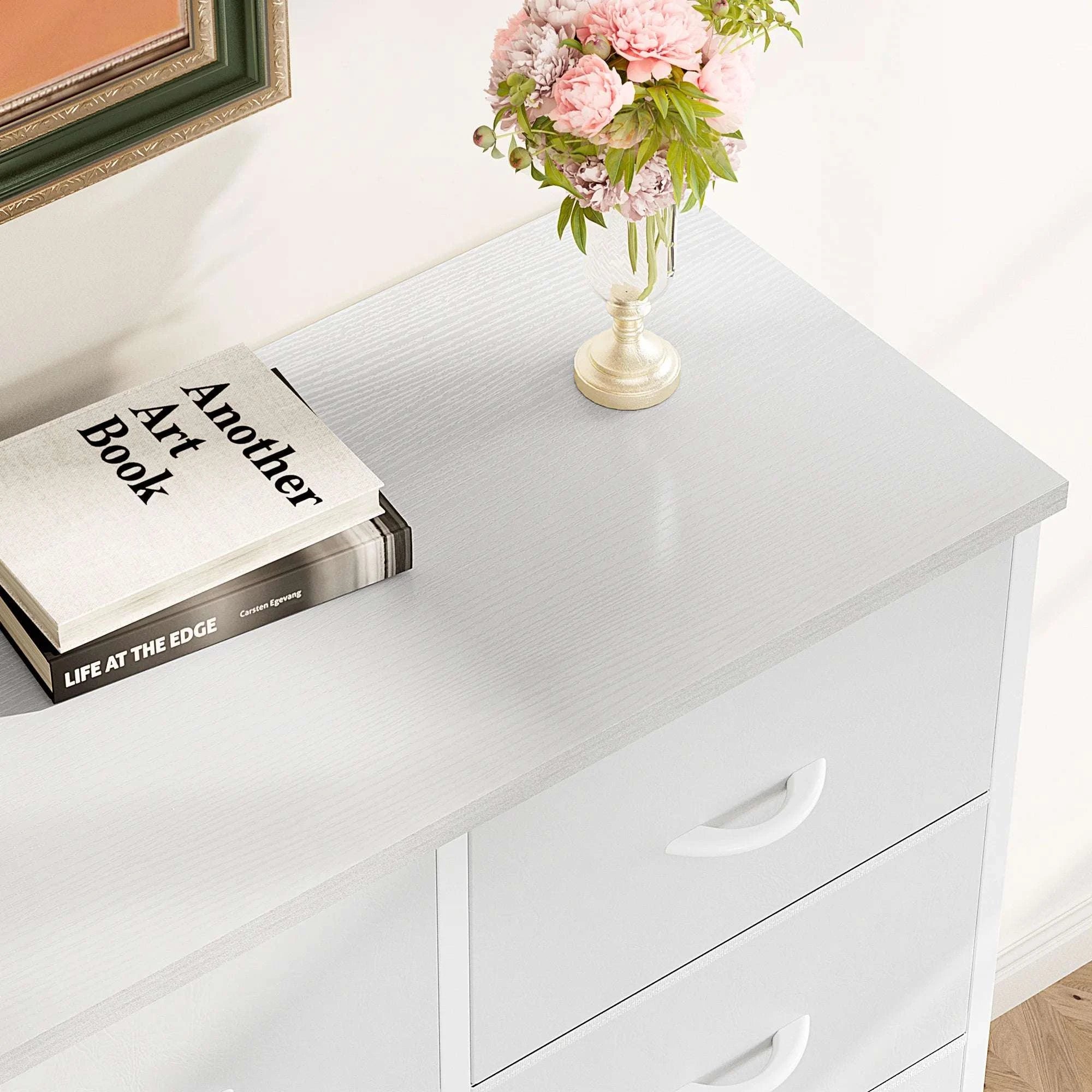 8 Drawer Fabric Dresser Storage Cabinet with Steel Frame-Grey / GERMANY